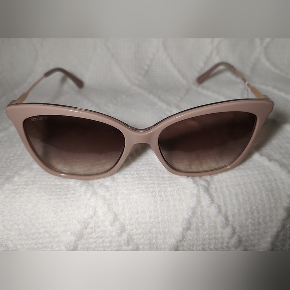 Jimmy Choo NWT Maci/s Crystal Beige Brown Sunglasses w/Snakeskin Print Case main image 11